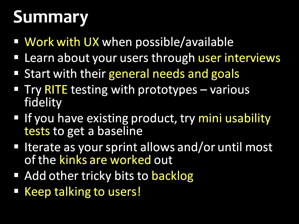 UX talk summary